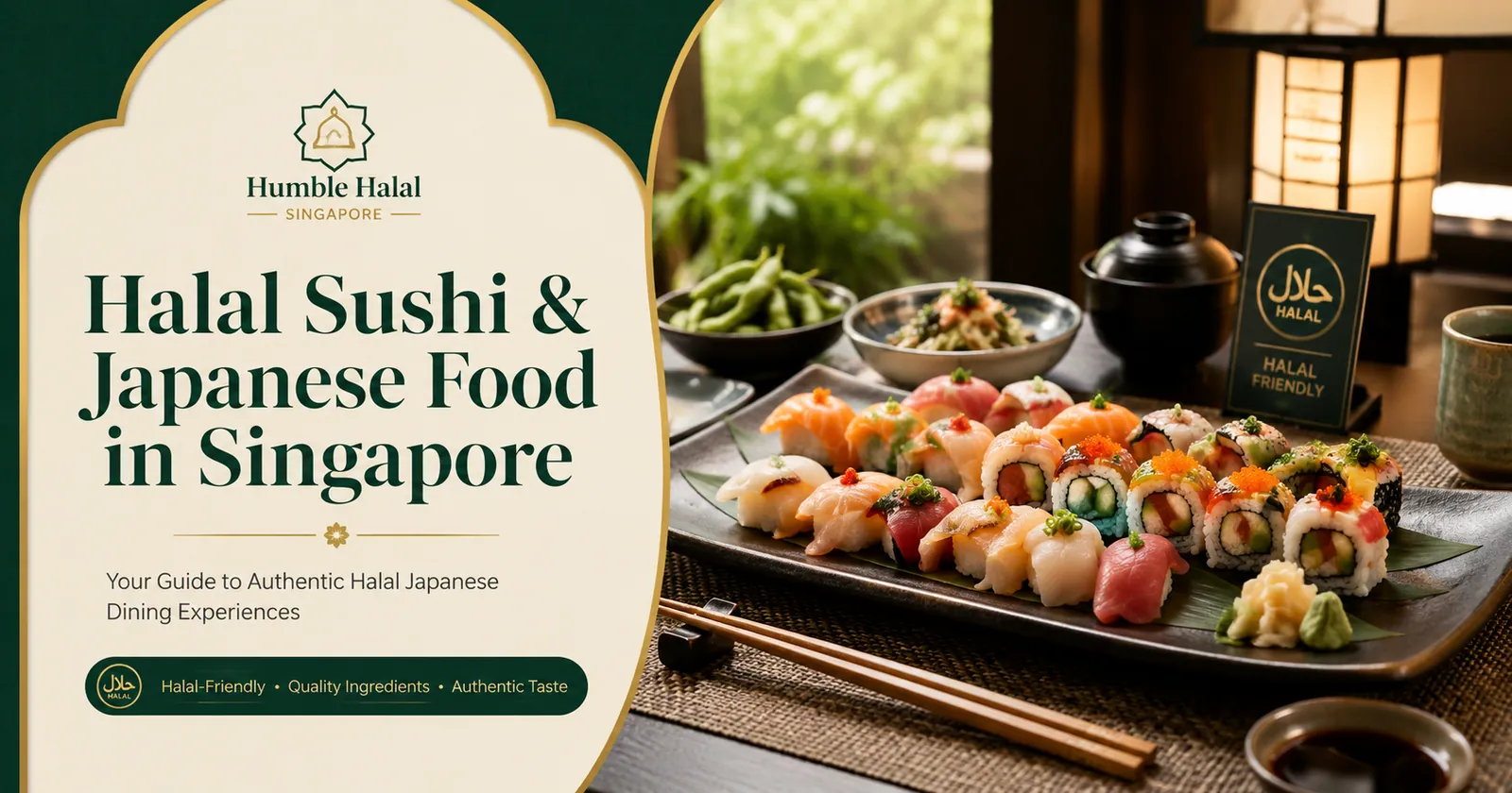 Platter of halal-friendly sushi and sashimi at a Japanese restaurant in Singapore